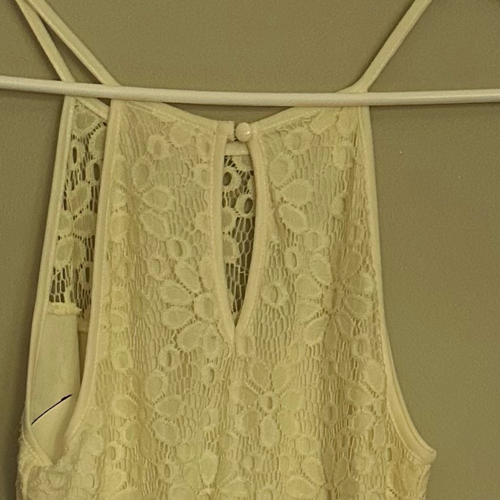 NO BRAND SHOWN size MEDIUM Floral Lace Maxi Dress - Cream and Pink - Picture 6 of 8